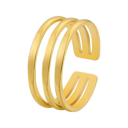 18K gold plated Stainless steel finger ring, Intensity