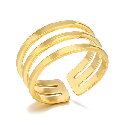 18K gold plated Stainless steel finger ring, Intensity