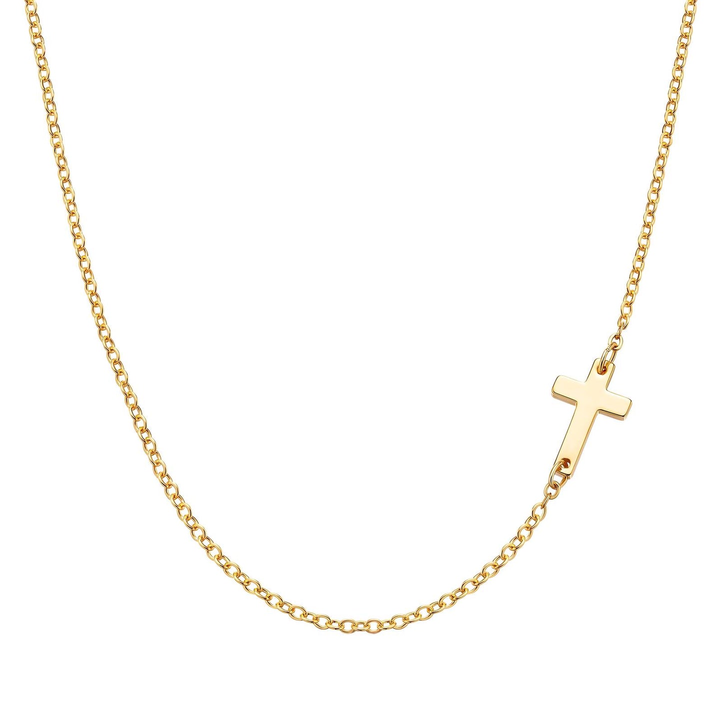 18K gold plated Stainless steel  Crosses necklace, Intensity