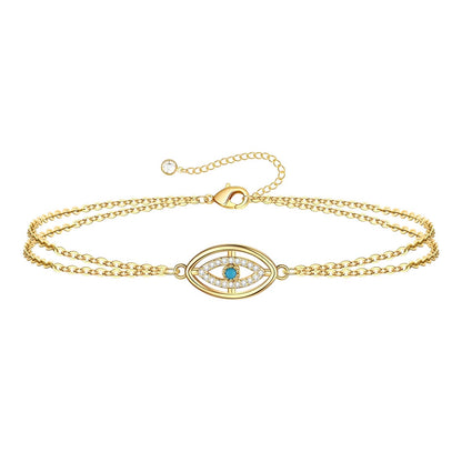 18K gold plated Stainless steel  Evil Eye bracelet, Intensity