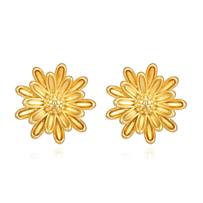 18K gold plated Stainless steel  Flowers earrings, Intensity