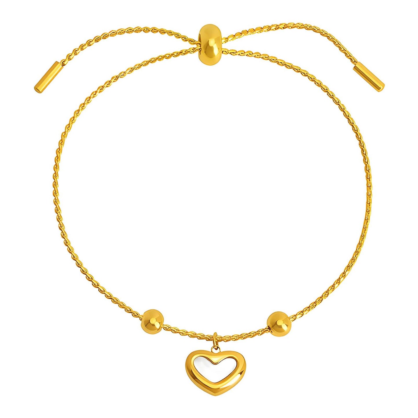 18K gold plated Stainless steel  Heart bracelet, Intensity