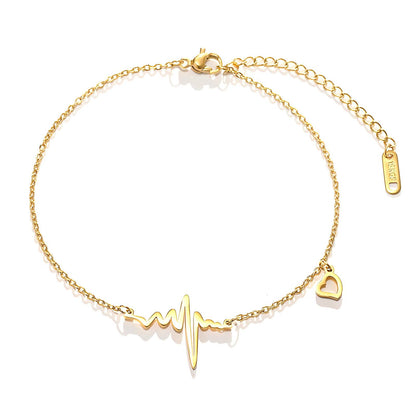 18K gold plated Stainless steel  Hearts bracelet, Intensity