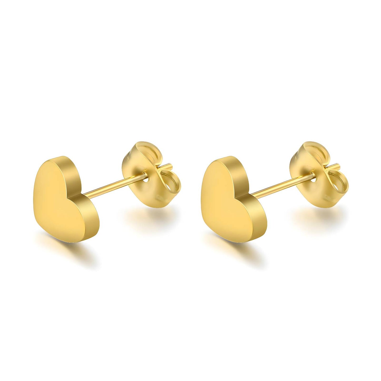 18K gold plated Stainless steel  Hearts earrings, Intensity