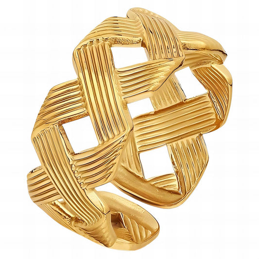 18K gold plated Stainless steel finger ring, Intensity