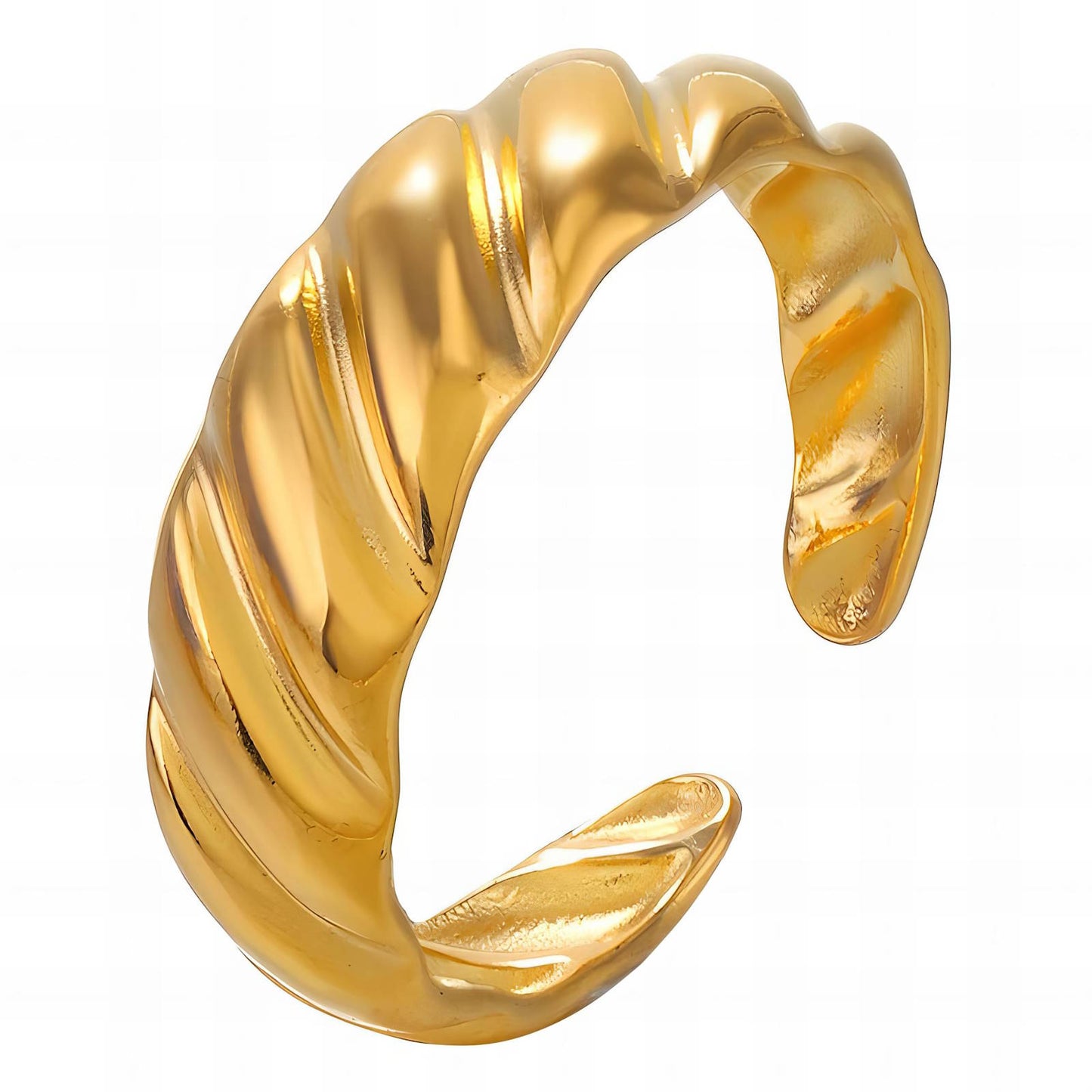 18K gold plated Stainless steel  Сroissant finger ring, Intensity