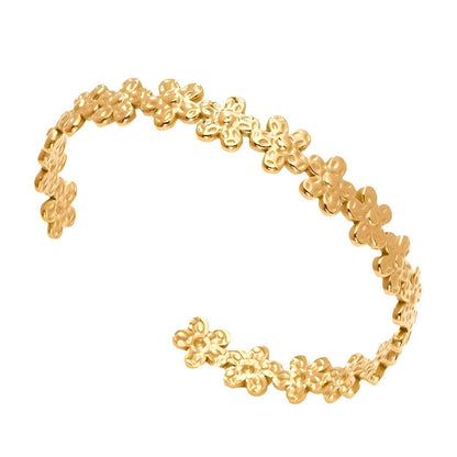 18K gold plated Stainless steel  Flowers bracelet, Intensity