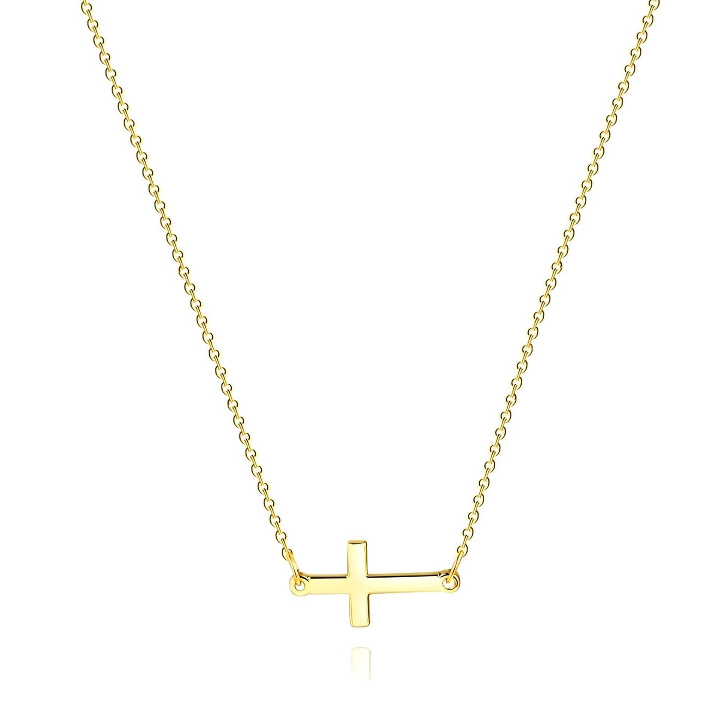 18K gold plated Stainless steel  Crosses necklace, Intensity