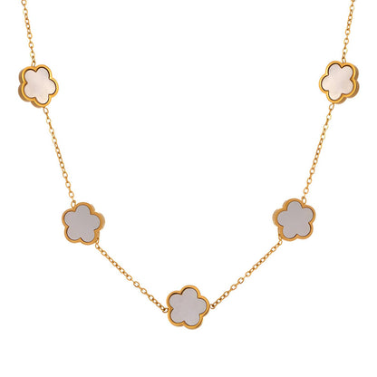 18K gold plated Stainless steel  Flower Meadow necklace, Intensity