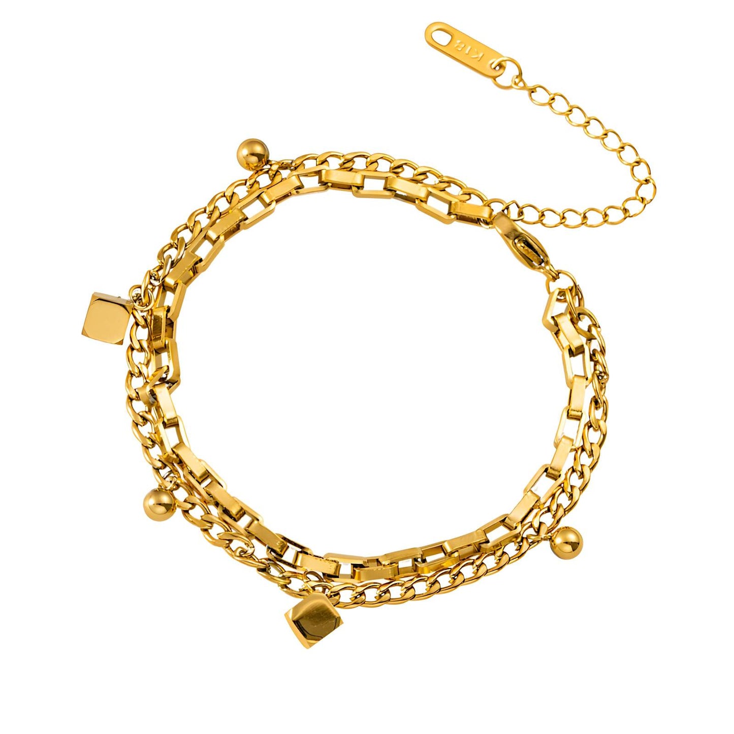 18K gold plated Stainless steel bracelet, Intensity