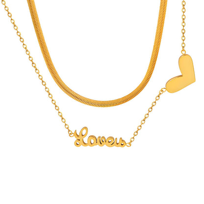 18K gold plated Stainless steel  Heart necklace, Intensity