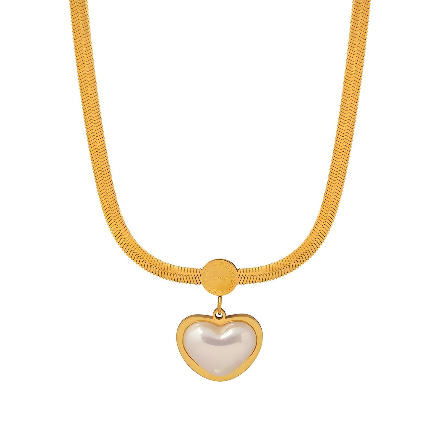 18K gold plated Stainless steel  Heart necklace, Intensity