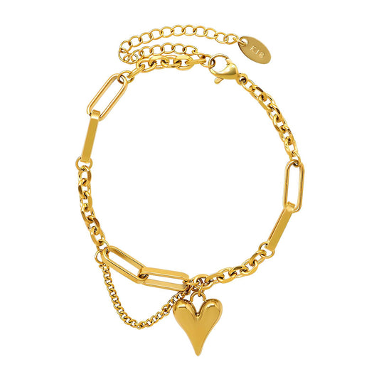 18K gold plated Stainless steel  Hearts bracelet, Intensity