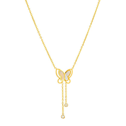 18K gold plated Stainless steel  Butterfly necklace, Intensity