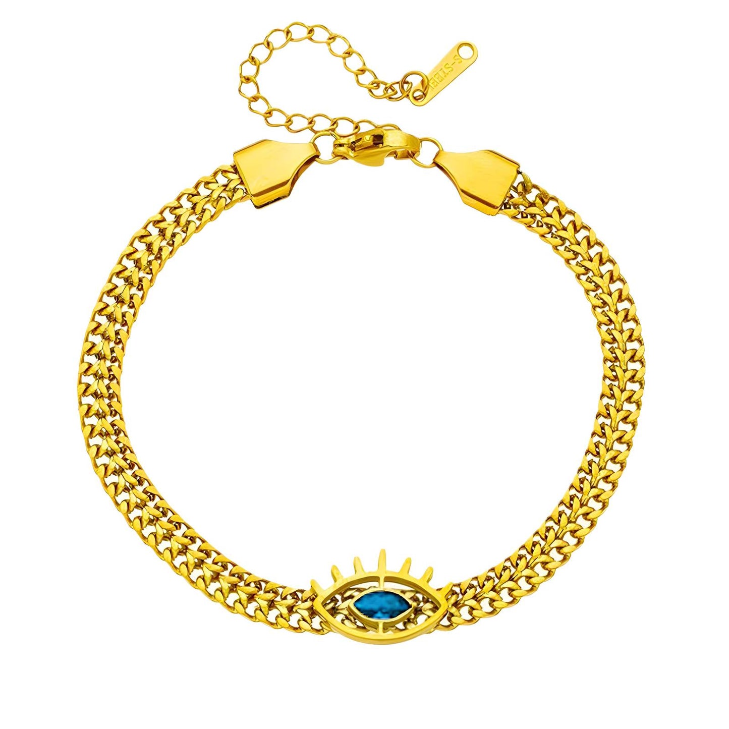 18K gold plated Stainless steel  Evil Eye bracelet, Intensity