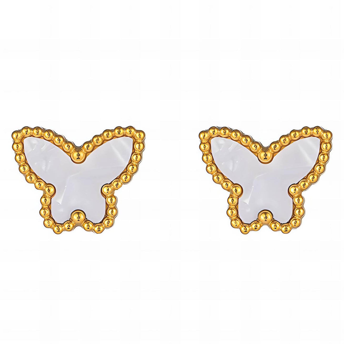 18K gold plated Stainless steel  Butterflies earrings, Intensity