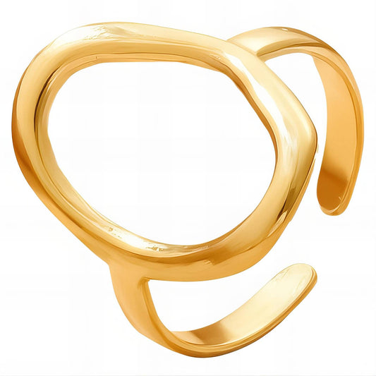 18K gold plated Stainless steel  Letter O finger ring, Intensity