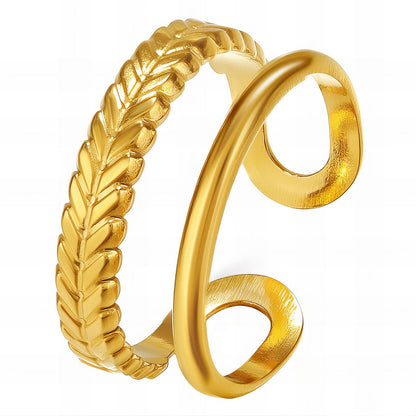 18K gold plated Stainless steel finger ring, Intensity