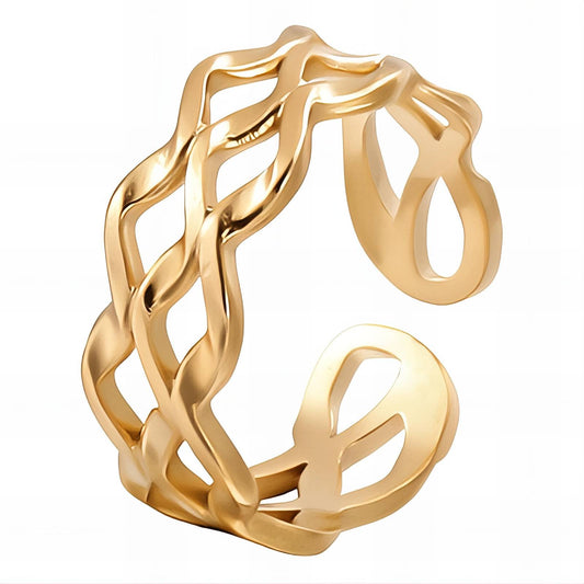 18K gold plated Stainless steel finger ring, Intensity