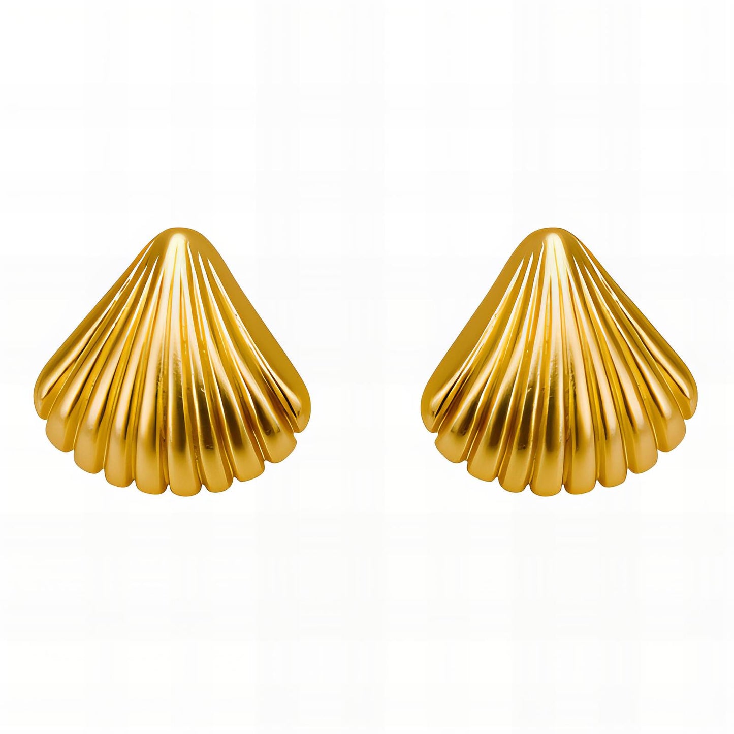 18K gold plated Stainless steel  Seashells earrings, Intensity