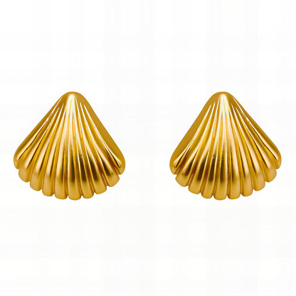 18K gold plated Stainless steel  Seashells earrings, Intensity