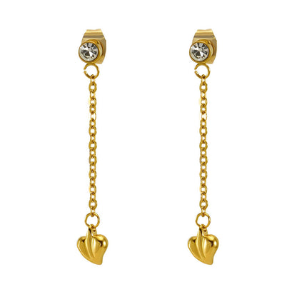 18K gold plated Stainless steel  Hearts earrings, Intensity