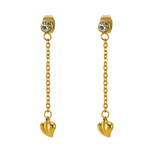 18K gold plated Stainless steel  Hearts earrings, Intensity