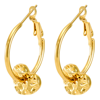 18K gold plated Stainless steel  Hearts earrings, Intensity