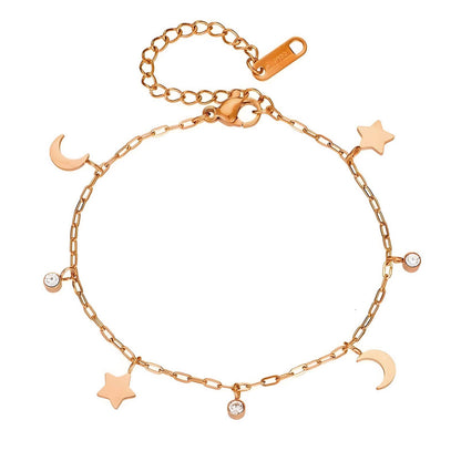 18K gold plated Stainless steel  Crescent and Star bracelet, Intensity