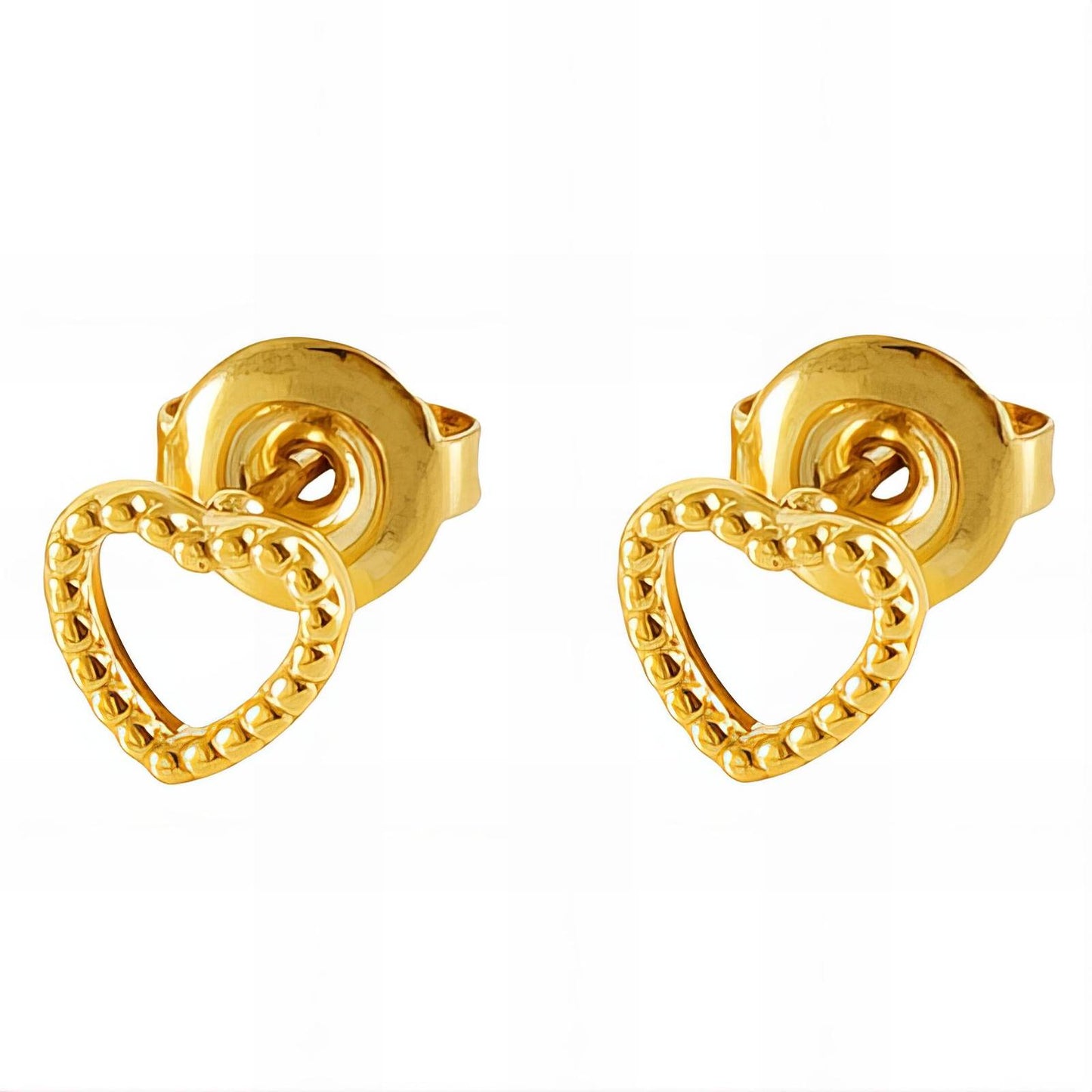 18K gold plated Stainless steel  Hearts earrings, Intensity