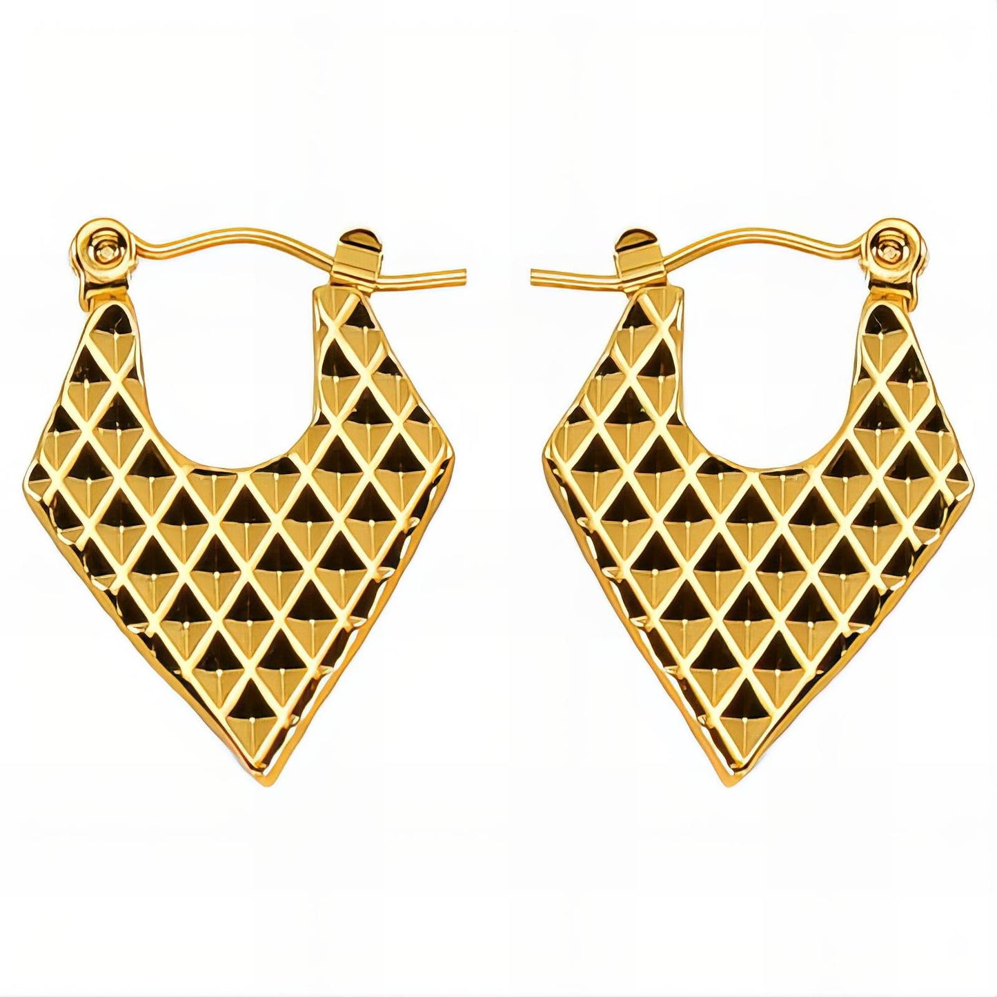 18K gold plated Stainless steel  Hearts earrings, Intensity