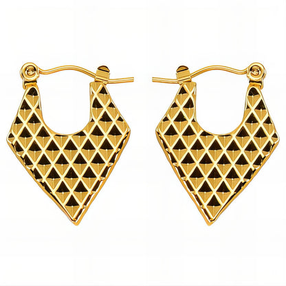 18K gold plated Stainless steel  Hearts earrings, Intensity