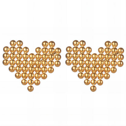 18K gold plated Stainless steel  Hearts earrings, Intensity