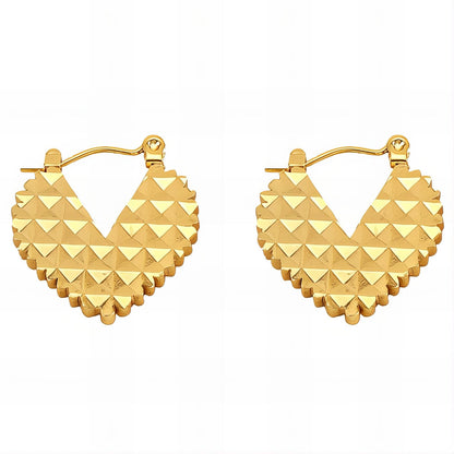 18K gold plated Stainless steel  Hearts earrings, Intensity