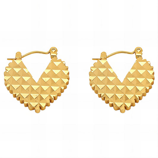 18K gold plated Stainless steel  Hearts earrings, Intensity