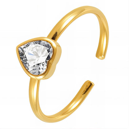 18K gold plated Stainless steel  Heart finger ring, Intensity