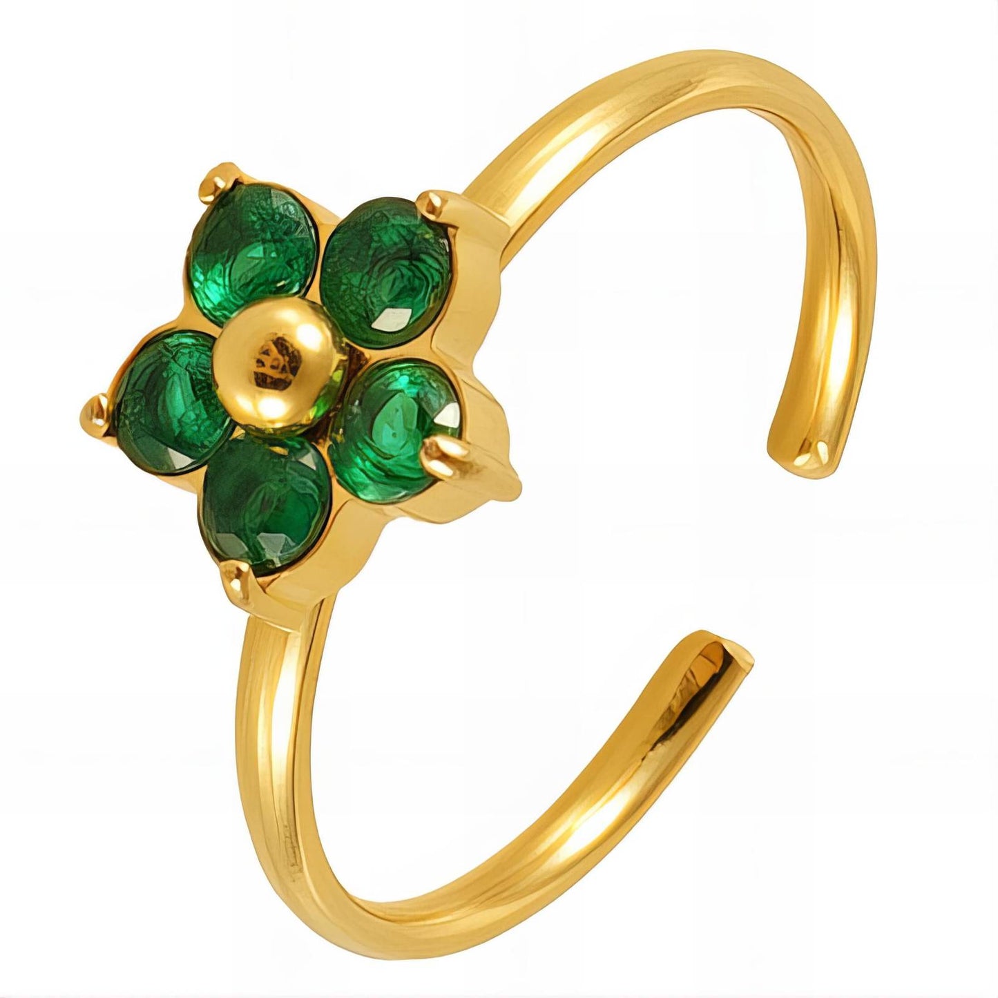 18K gold plated Stainless steel  Flower finger ring, Intensity