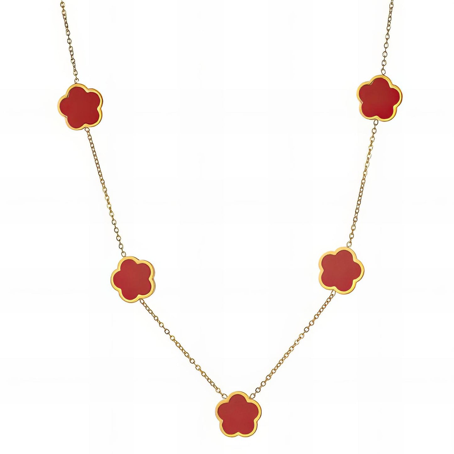 18K gold plated Stainless steel  Flowers necklace, Intensity