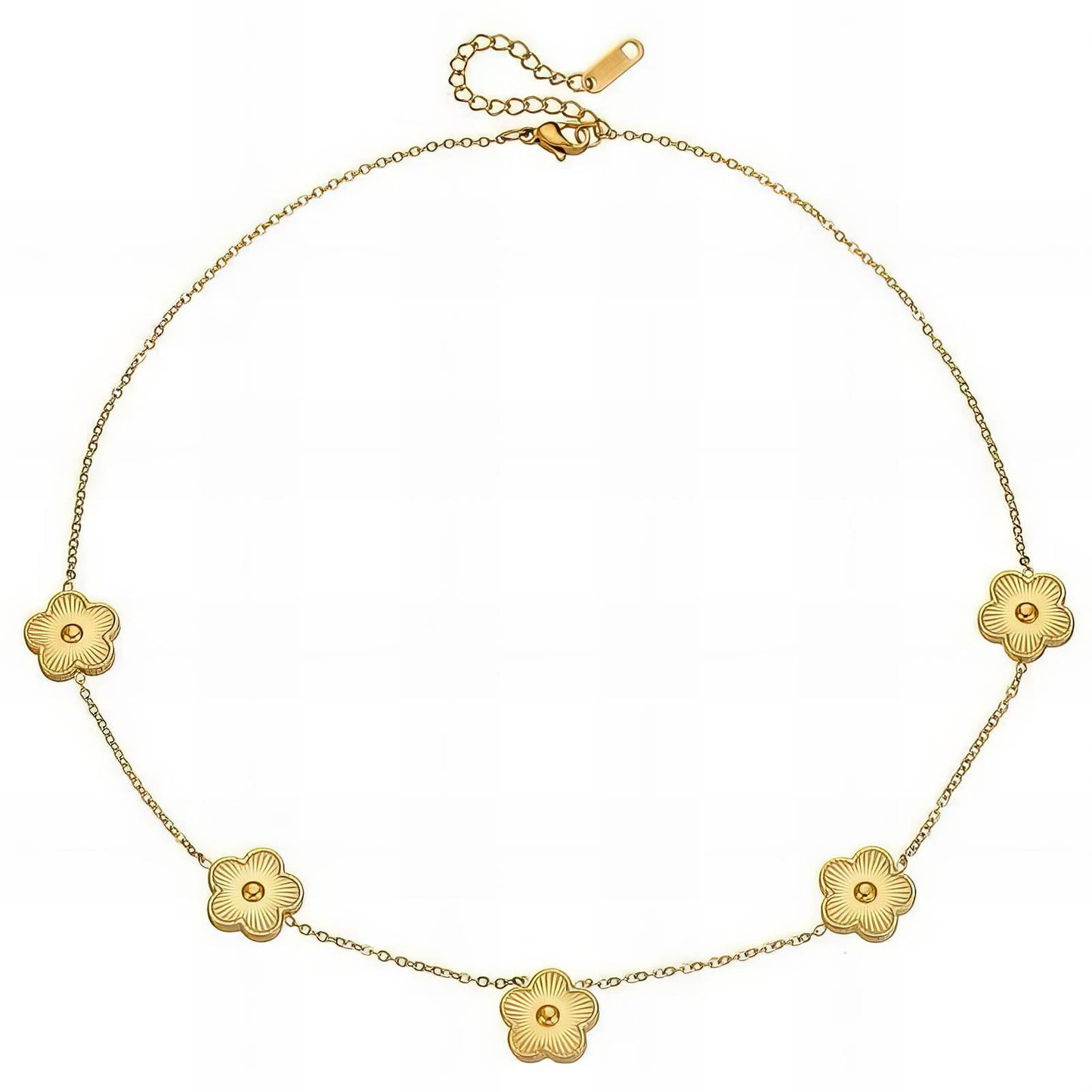 18K gold plated Stainless steel  Flower Meadow necklace, Intensity