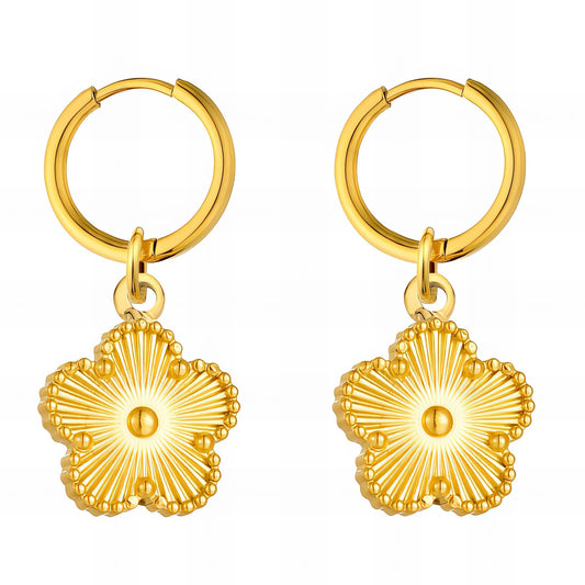 18K gold plated Stainless steel  Flower earrings, Intensity