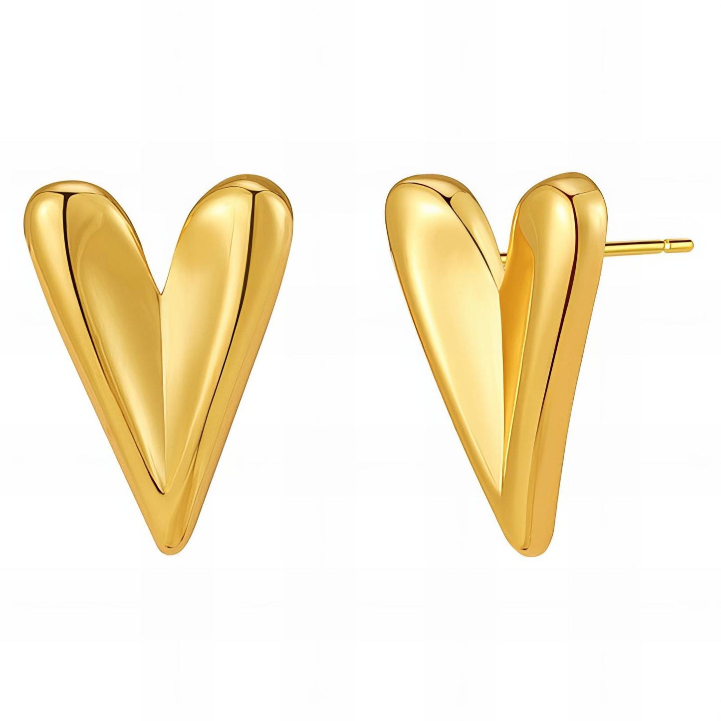 18K gold plated Stainless steel  Hearts earrings, Intensity