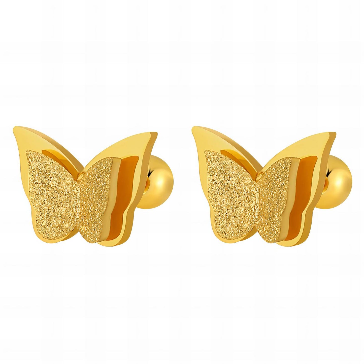 18K gold plated Stainless steel  butterflies earrings, Intensity