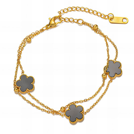 18K gold plated Stainless steel  Flower Meadow bracelet, Intensity