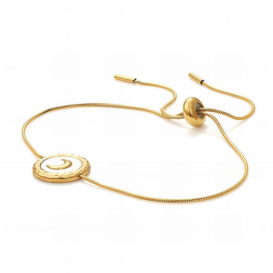 18K gold plated Stainless steel  Crescent moon bracelet, Intensity