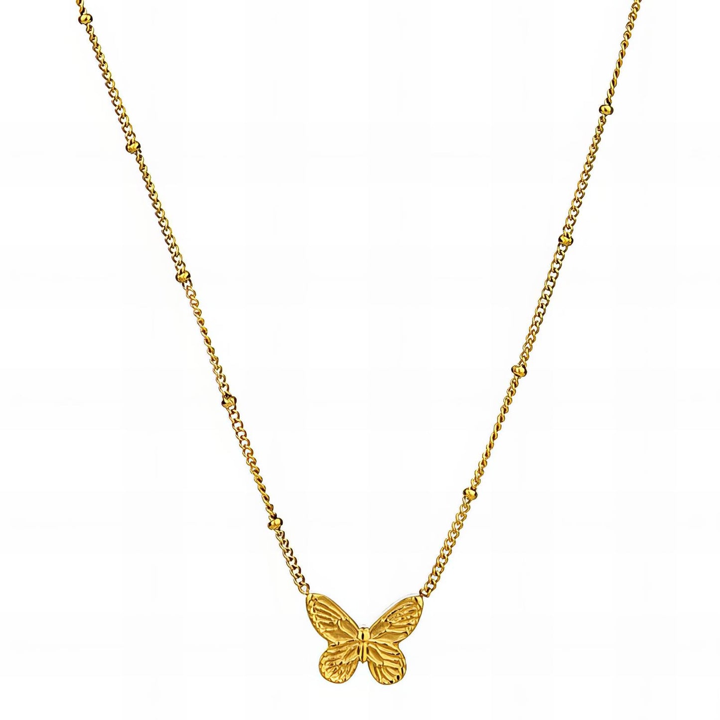 18K gold plated Stainless steel  butterfly necklace, Intensity