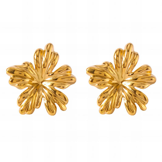 18K gold plated Stainless steel  Flowers earrings, Intensity