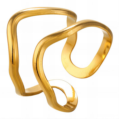 18K gold plated Stainless steel finger ring, Intensity