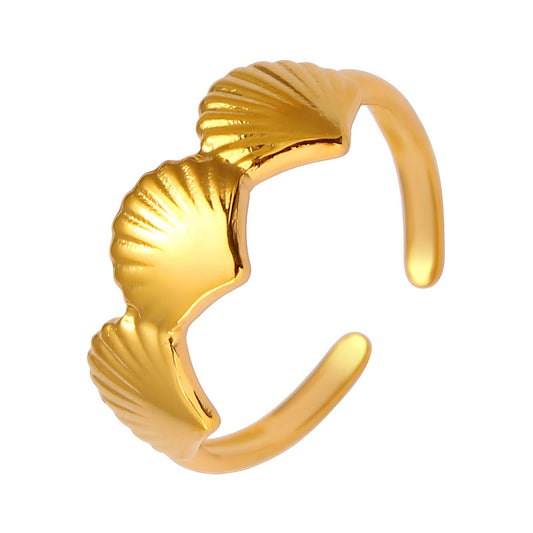 18K gold plated Stainless steel  Shells finger ring, Intensity