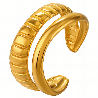 18K gold plated Stainless steel finger ring, Intensity