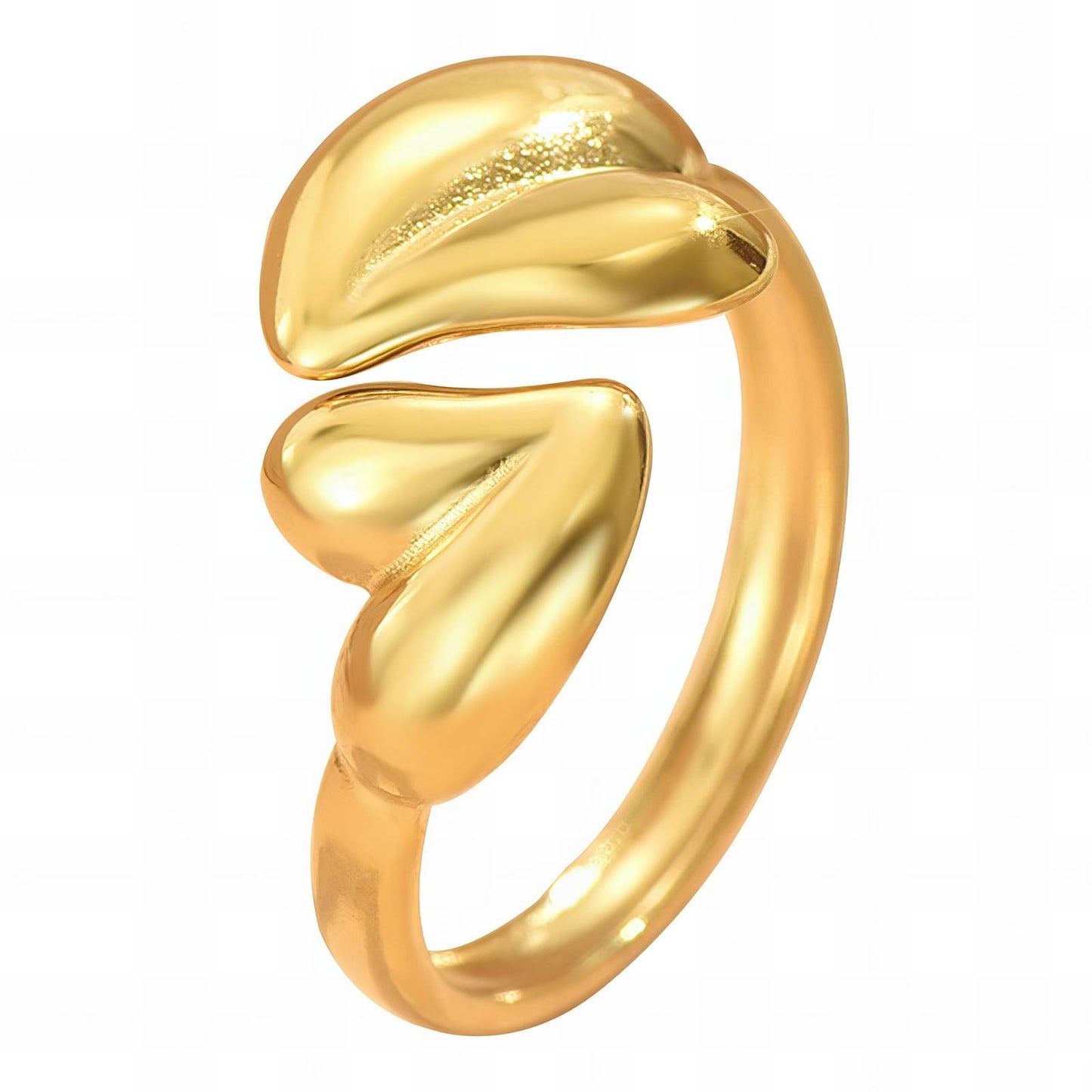 18K gold plated Stainless steel  Hearts finger ring, Intensity